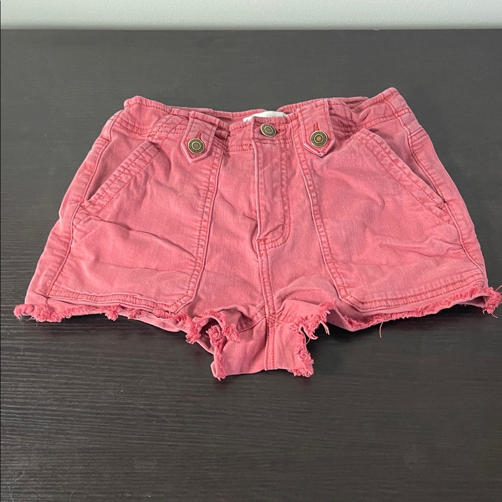 SO Women's Coral Frayed Jean Shorts